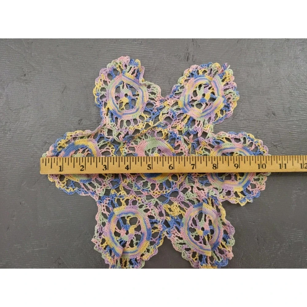 Vintage Set of‎ 2 Crochet Table Doily 10